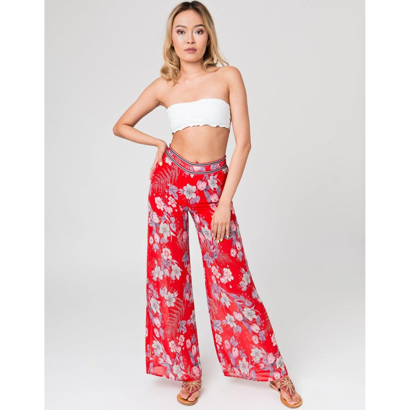 Pia Rossini Virginia Trousers - Red - Sandi's Beachwear