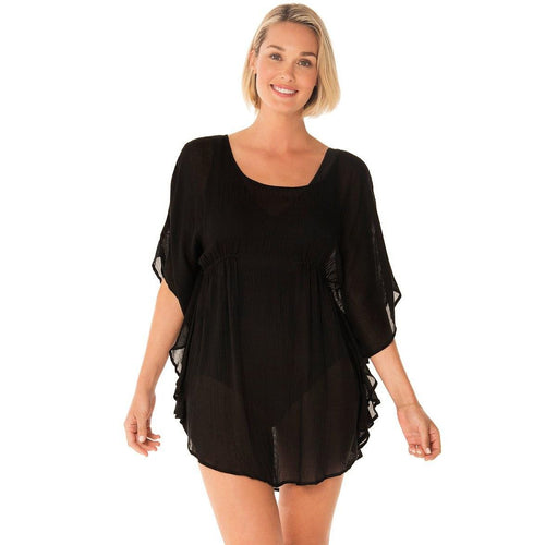 Penbrooke Take Cover Fitted Flutter Sleeve Cover Up Dress - Sandi's Beachwear