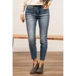 Judy Blue - High-Rise Raw Hem Relaxed Fit Jeans - Sandi's Beachwear