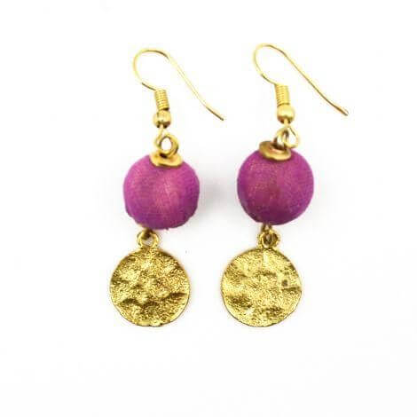 Anju -  Aasha Hammered Disc Earrings - Sandi's Beachwear