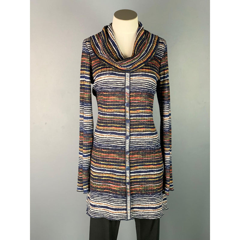 Pure Essence - Striped Cowl Neck Tunic - Sandi's Beachwear